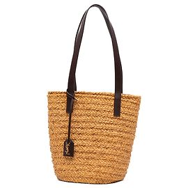 Autre Marque Saint Laurent Small Raffia Panier Tote in Beige