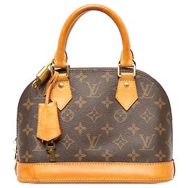 Sac Satchel Louis Vuitton Monogram Alma BB Marron