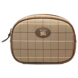 Clutch Burberry Vintage Check Canvas Castanha