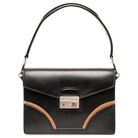 Sac Satchel Prada Vitello Stitched Sound Lock Noir