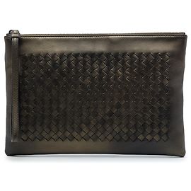 Pochette da polso Bottega Veneta in Nappa Intrecciato marrone
