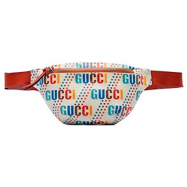 Borsello cintura Gucci Kids in tela rivestita con logo bianco