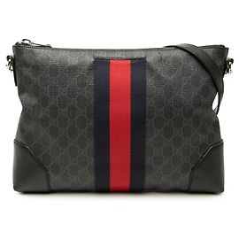 Borsa a tracolla Gucci GG Supreme Web nera