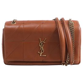 Autre Marque Saint Laurent Paris Jamie Leder-Umhängetasche mit Kette in Braun 515821