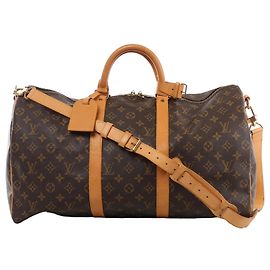 Louis Vuitton Keepall Bandoulière 50 Monogram Travel Bag in Brown M41416