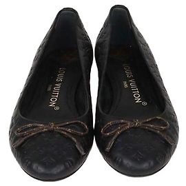 Louis Vuitton Nina Ballerinas aus schwarzem Monogram-Leder