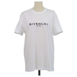 T-shirt girocollo in cotone bianco con logo stampato Givenchy