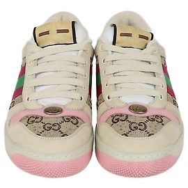 Sneakers Gucci Screener in canvas GG, nubuck multicolore e cristalli