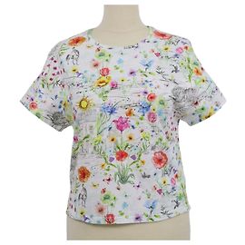 Autre Marque T-shirt Christian Dior Kids en coton à imprimé floral multicolore