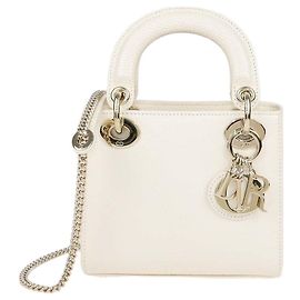 Sac Mini Lady Dior en cuir de lézard crème Christian Dior