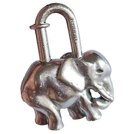 Hermès Elephant Padlock Charm 925 Silver 1998