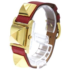 Hermès Hermes Medor Quartz Plated Metal and Leather 23