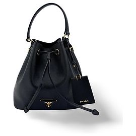 Prada Sac Seau à Poignée en Cuir Saffiano Small
