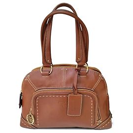 Lancel Sac à main Mademoiselle Adjani cuir marron