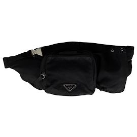 Prada Nylon Tessuto Black Belt Bag