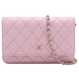 Chanel WOC Caviar Leder Quilted Flap Crossbody Pink