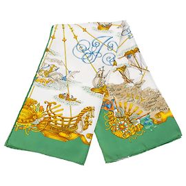 Hermès Voiles De Lumiere Seidentuch Weiß 90 Scarves
