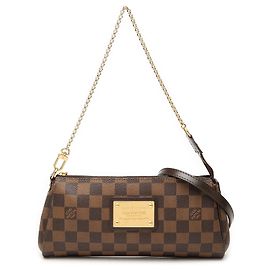 Bolso Satchel Louis Vuitton Damier Ebene Eva Marrón