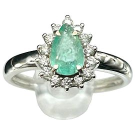 Autre Marque Anello in oro bianco 18k con Tormalina Paraiba Neon e Diamanti