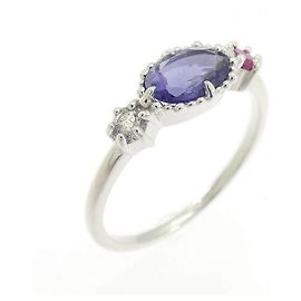 Autre Marque Anel ete Au750 Iolite Rubi Labradorite