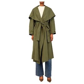 Soeur Albatros Trenchcoat mit Gürtel in Khakigrün - Größe S