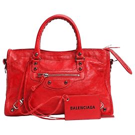 Balenciaga Borsa a mano Classic City Small in pelle rossa