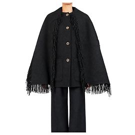Totême Fransenjacke aus Wollmischung in Schwarz - size UK 6