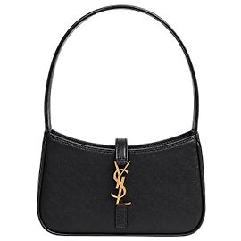 Autre Marque Le 5 à 7 Mini Hobo-Tasche aus schwarzem Leder