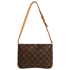 Louis Vuitton Musette Tango Schultertasche aus braunem Monogram Canvas