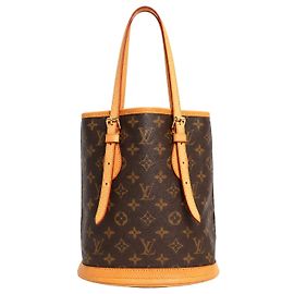 Louis Vuitton Bolso Petit Bucket de lona Monogram marrón
