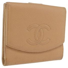 Cartera CHANEL de piel Caviar Beige CC