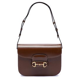 Borsa a tracolla Gucci Horsebit 1955 in pelle marrone Medium