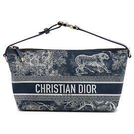 Pouch DiorTravel Nomad in tessuto tecnico Toile de Jouy Reverse blu, taglia Medium