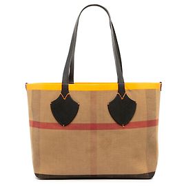 Burberry Beige Mega Check Canvas The Giant Reversible Tote
