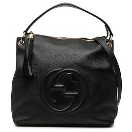 Gucci Soho Convertible Hobo Large in pelle di vitello martellata nera