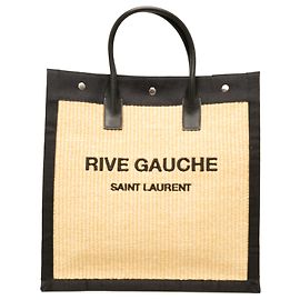 Autre Marque Saint Laurent Tote North South Rive Gauche in rafia beige