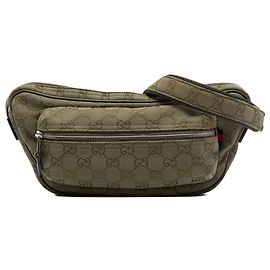 Borsa a tracolla Gucci Green Large GG Canvas Web