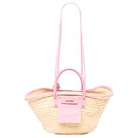 Jacquemus Beige Straw Le Grand Panier Soli Satchel
