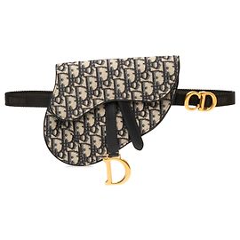 Bolsa de cintura Saddle Dior em tela Oblique azul