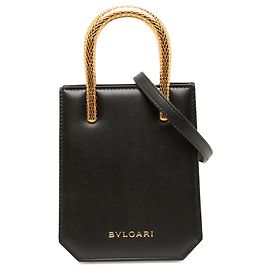 Bulgari Mini tote Serpentine in pelle nera Bvlgari