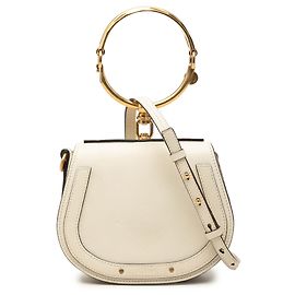Mala Nile Bracelet Chloé em pele branca, tamanho pequeno