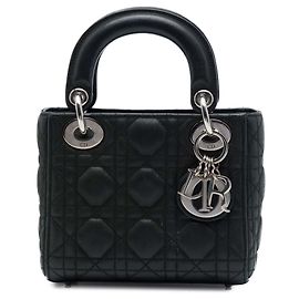 Dior Black Mini Iridescent Lambskin Cannage Lady Dior