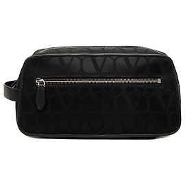 Valentino Black Toile Iconographe Kulturbeutel