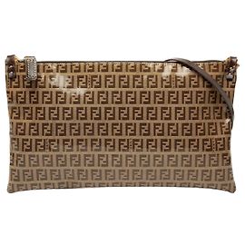 Fendi Beige Zucchino Crystal Crossbody-Tasche