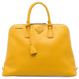 Bolsa Prada Yellow Large Saffiano Lux Promenade Satchel