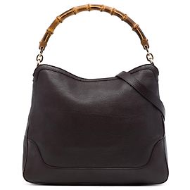 Bolsa Gucci Diana em couro de bezerro marrom com alça de bambu