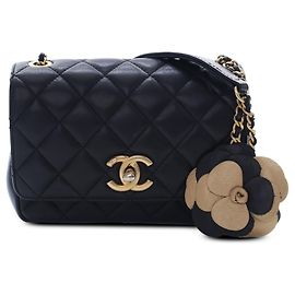 Chanel Black Small Quilted Lambskin Private Affair Camellia Flap