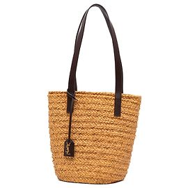 Autre Marque Saint Laurent Small Raffia Panier Tote Bege