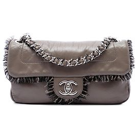 Chanel Brown Lambskin Funny Tweed Flap