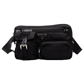 Borsello da cintura Prada in Tessuto nero multi-tasche